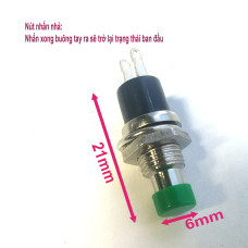Công tắc nút nhấn nhả 2 chân 6x21mm